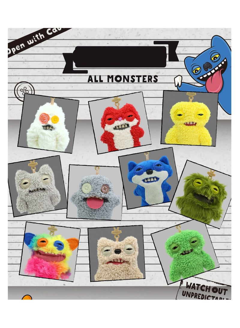 Cute Funny Ugly Monster Doll, Cute Monster Doll With Big Teeth, Collectible Plush Toys, Ugly Cute Monster Plush Doll(Blue Wide Eyes Monster) - Image 4